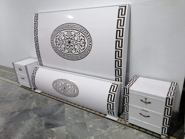 White Medallion Bed Panels — main view from the supplied Priceless collection