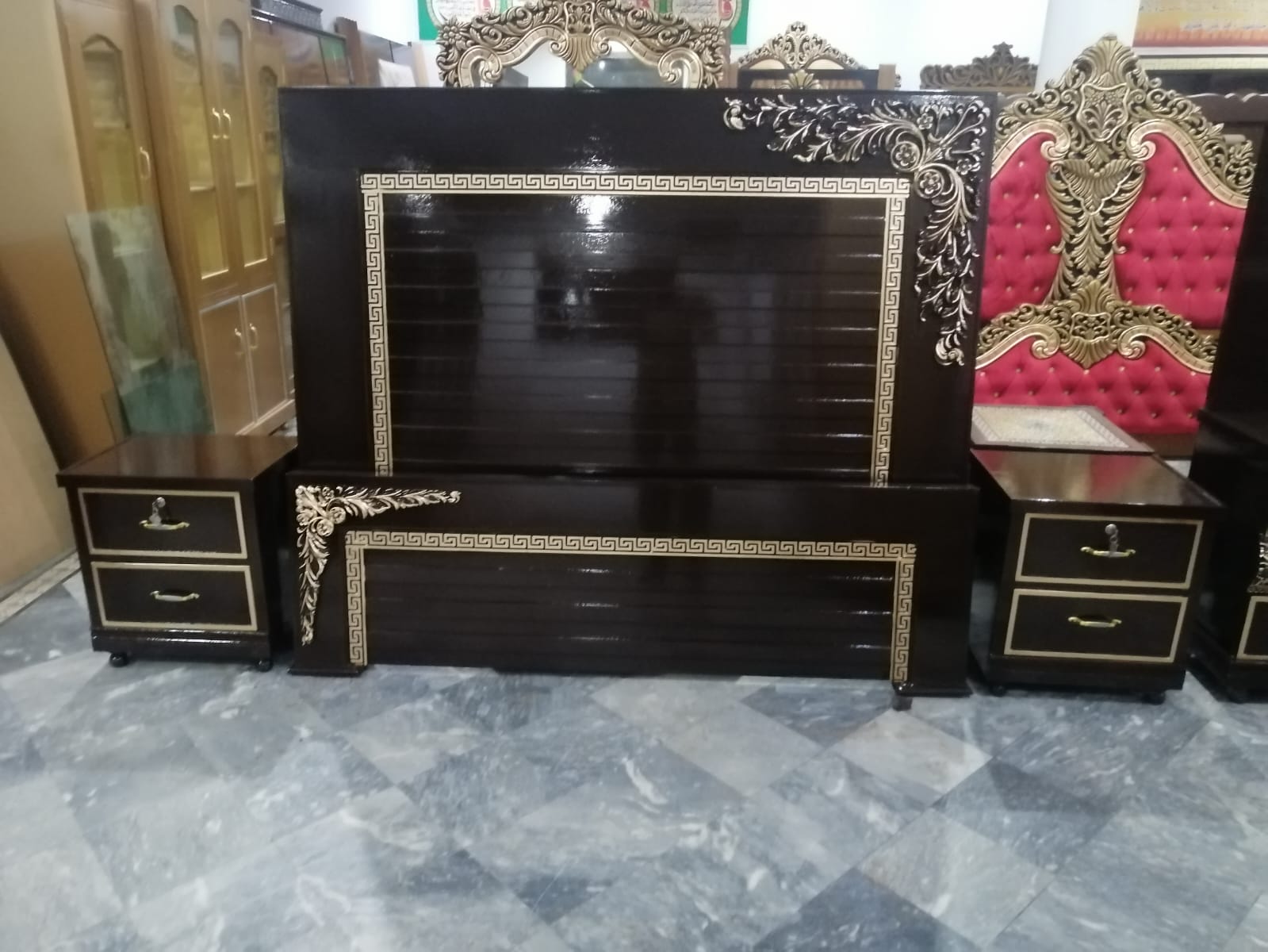 Dark Floral-Corner Bed Frame — additional view from the supplied Priceless collection