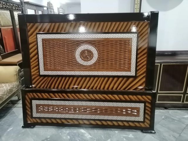 Brown Geometric Medallion Bed Panels — main view from the supplied Priceless collection