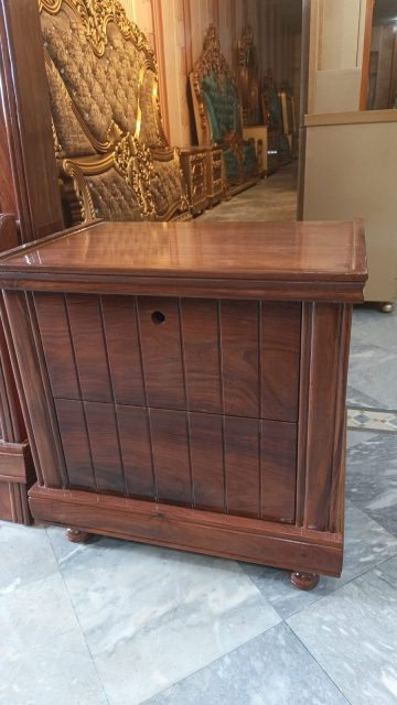 Warm Brown Grid-Panel Bedside Cabinet — main view from the supplied Priceless collection