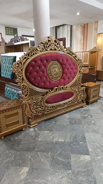 Raspberry Oval-Medallion Bed Panels — main view from the supplied Priceless collection
