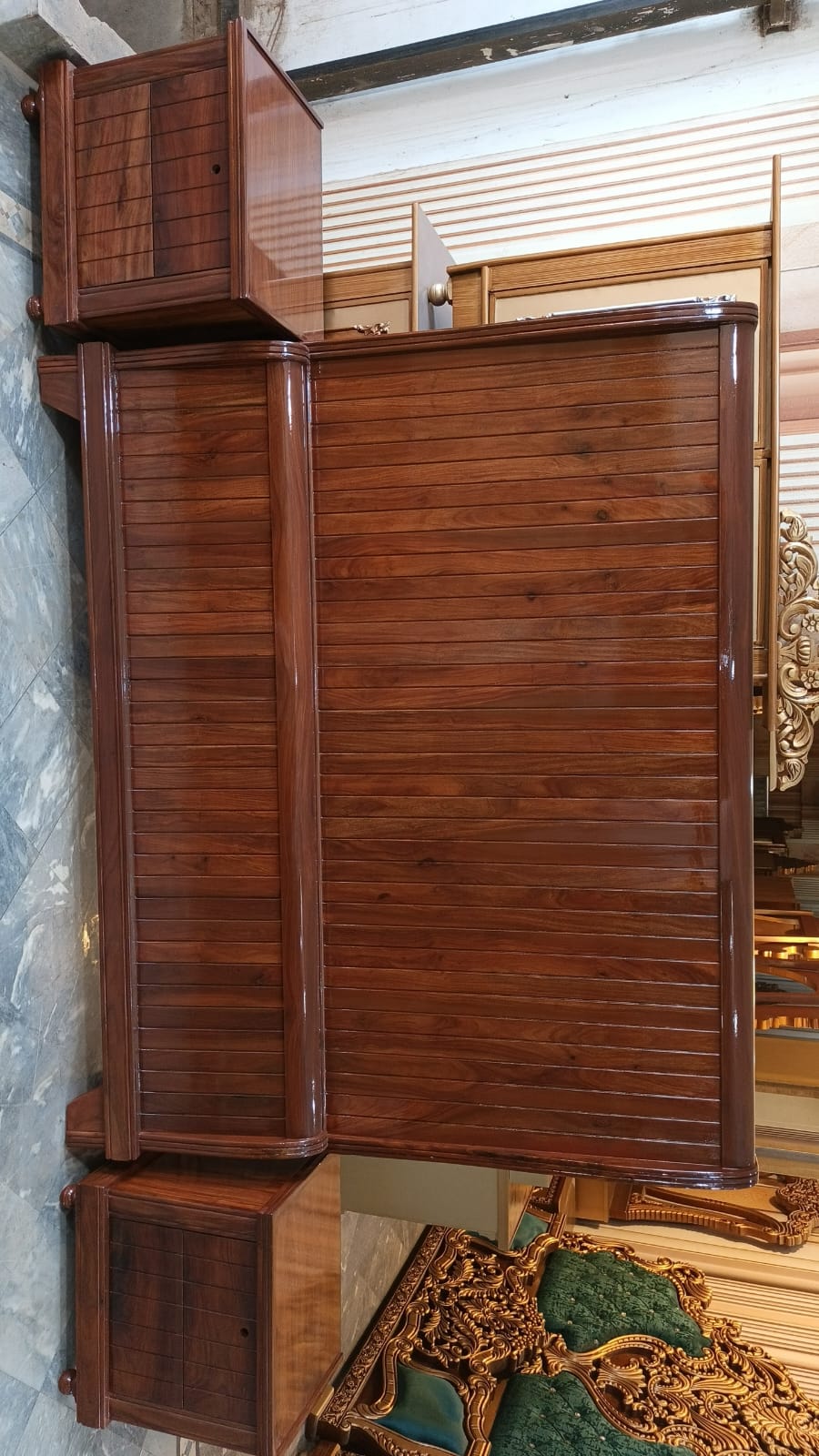 Warm Brown Vertical-Panel Bed Panels — additional view from the supplied Priceless collection
