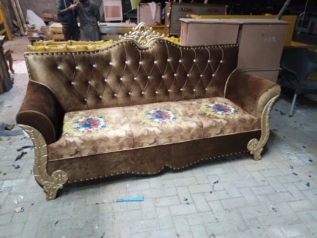 Chocolate Floral-Seat Sofa — main view from the supplied Priceless collection