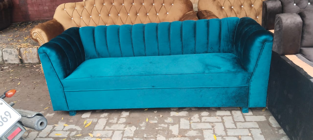 Teal Channel-Back Sofa — additional view from the supplied Priceless collection