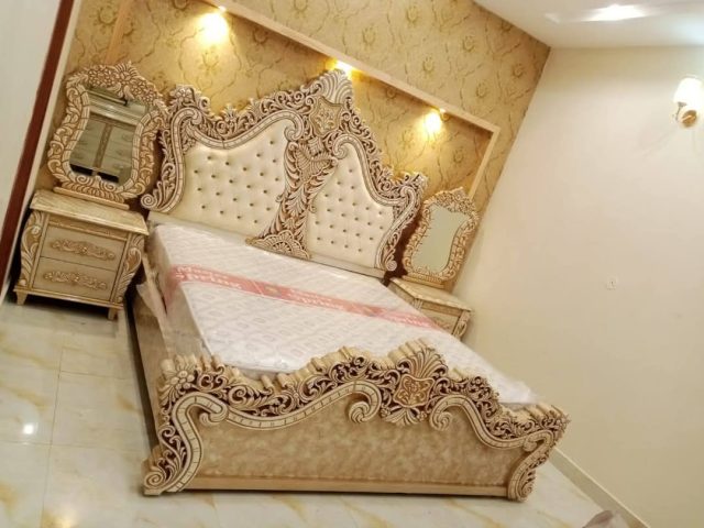 Ivory Scroll-Detail Bed Frame — main view from the supplied Priceless collection