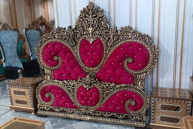 Magenta Heart-and-Scroll Bed Panels — main view from the supplied Priceless collection