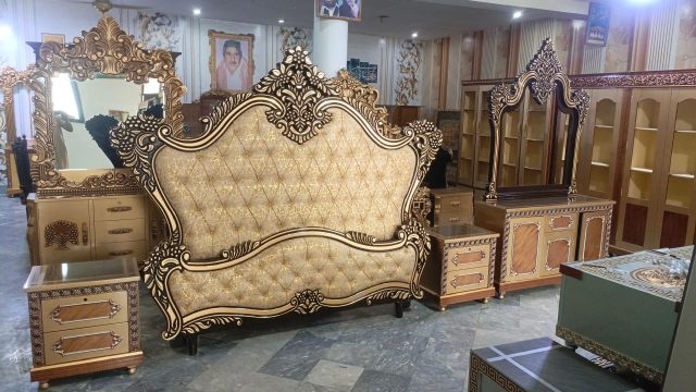 Gold-Tone Tufted Bed Panels — main view from the supplied Priceless collection