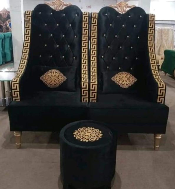 Black High-Back Tufted Accent Chair — main view from the supplied Priceless collection